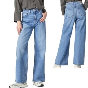 Mavi Wide Leg Florida Light Brushed Blue High Rise Jeans Size 26